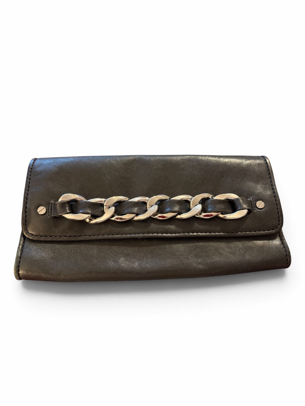 MICHAEL Michael Kors Leather Long Clutch with Chain Detail